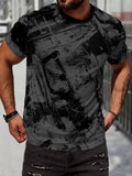 3d Print Design Men's T-Shirt, Summer Outdoor Short Sleeve