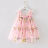 Toddler Girls Princess Tulle Dress Puff Sleeve Tutu Dress