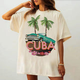Cuba T-Shirt Women's Harajuku Classic Gothic Trendy Top Tees