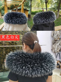 100% Real Fur Collar Women Raccoon Fur Scarf Warm Scarves Natural Fur Trim For Hood Man Coat Parkas Jackets Shawl Universal Down