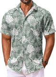 Vintage Mens Casual Hawaiian Floral Shirts, Short Sleeve