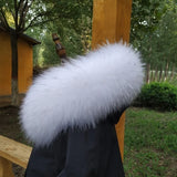 100% Real Fur Collar Women Raccoon Fur Scarf Warm Scarves Natural Fur Trim For Hood Man Coat Parkas Jackets Shawl Universal Down