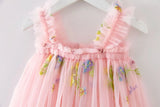 Toddler Girls Princess Tulle Dress Puff Sleeve Tutu Dress