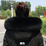 100% Natural Real Fox Fur Collar Fashion Scarves For Ladies Coat Jacket Winter Fur Scarf Black White Shawl