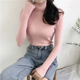 Women’s Ribbed Turtleneck Sweater Long Sleeve Warm Knit