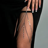 IngeSight.Z Pearl Tassel Thigh Chain Women Adjustable Leg