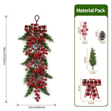 Christmas Greenery Garland with Lily & Red Berries for Mantel Decor