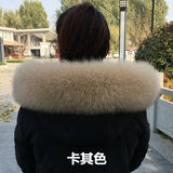 100% Natural Real Fox Fur Collar Fashion Scarves For Ladies Coat Jacket Winter Fur Scarf Black White Shawl