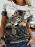 Women's 3d Dogs Cat Print T-Shirt Fashion Womens Tees Tops