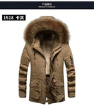 Men's Thick Warm Winter Jackets Top Long Fleece Parkas Plus Size Stand Collar Coats