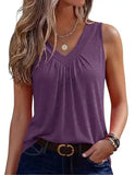 Fashionable Floral Print V-Neck Tank Top Women's Summer Shirt