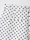 Women's Polka Dot Turtleneck Zipper Jacket with Pockets