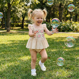 Toddler Kids Baby Girls Summer Flower Tanks Tops + Shorts