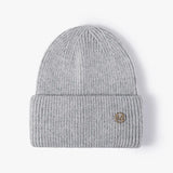 Women's Rabbit Fur Winter Hat Warm Beanie Solid Color Cap