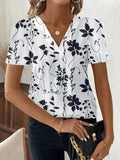 Summer T-Shirts 3D Print Women Fashion V-Neck Short Sleeve