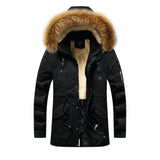 Men's Thick Warm Winter Jackets Top Long Fleece Parkas Plus Size Stand Collar Coats