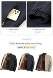 Woodpecker Autumn and Winter New Arrival Men Stand-up Collar Jacket Middle-Aged and Elderly Fleece Lined Padded Warm Keeping