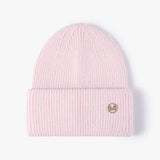 Women's Rabbit Fur Winter Hat Warm Beanie Solid Color Cap