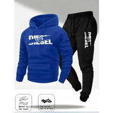 Mens Pullover Tracksuit Hoodie Pants Two-in-One Leisure Sweatshirt Outfit
