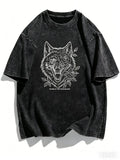 Gothic Skull and Rose T-Shirt Washed Cotton Aesthetic Floral