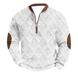 Men's Half Zip Stand Collar Sweatshirt Long Sleeve Casual Pullover