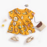 Sanlutoz Kids Girls Cotton Dress Short Sleeve Summer Style