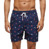 Summer Swimming Shorts Men Printing Fashion Polyester Swimsuit