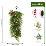 Christmas Greenery Garland with Lily & Red Berries for Mantel Decor