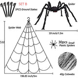 Huge Black Plush Spider Halloween Props (50-200cm Decor for Party Web)