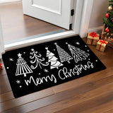 Christmas Tree Door Mat - Merry Christmas Entrance Rug & Kitchen Mat