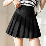 Women Pleated Skirts Summer High Waist Zipper JK Mini Skirts