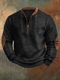 Men’s 3D Printed – Stand Collar Long Sleeve Pullover Sweater