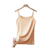 Cotton Feel Solid Sling Camisole Women's Crop Top Sleeveless