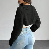 Women's Ribbed Knit Cardigan Sweater Coat Shoulder Wrap