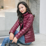 Women's Puffer Windproof Warm Lightweight Hoodless Duck Down Packable Winter Jackets/Coat