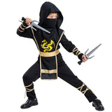Kids Ninja Samurai Costume Set with Toy Sword Halloween Cosplay Outfit