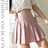 Women Pleated Skirts Summer High Waist Zipper JK Mini Skirts