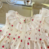 Breathable Toddler Girls Floral Sleeveless Shorts Set 1-4Y