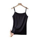 Cotton Feel Solid Sling Camisole Women's Crop Top Sleeveless