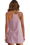 Summer Sleeveless Vest Dress Pocket Sports Short Skirt