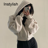 Women's Y2K Zip Up Hoodie Casual Long Sleeve Sweatshirt