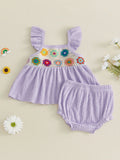 Toddler Kids Baby Girls Summer Flower Tanks Tops + Shorts