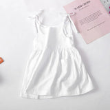 Summer Toddler Girl Dress Solid Cotton Sleeveless Dress