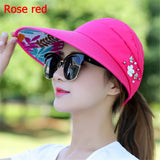 Fashion Wide Brim Sun Hat Anti-UV Beach Visor Cap Women