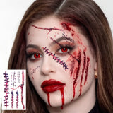 Halloween Scary Fake Scar Temporary Tattoo - Bloody Scratches Sticker