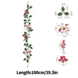 Christmas Greenery Garland with Lily & Red Berries for Mantel Decor
