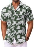 Vintage Mens Casual Hawaiian Floral Shirts, Short Sleeve