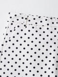 Women's Polka Dot Turtleneck Zipper Jacket with Pockets