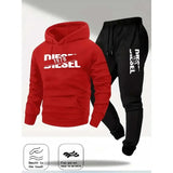 Mens Pullover Tracksuit Hoodie Pants Two-in-One Leisure Sweatshirt Outfit