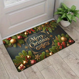 Christmas Tree Door Mat - Merry Christmas Entrance Rug & Kitchen Mat